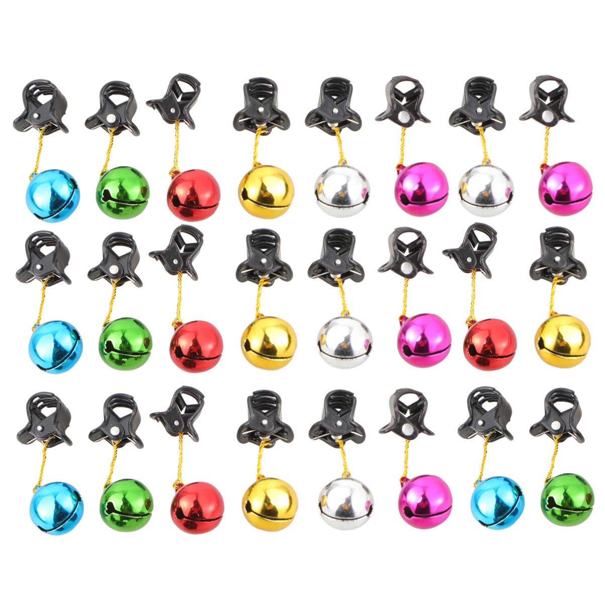 Lurrose 48pcs Beard Ornaments Colorful Facial Hair Baubles Man Beard Bell Clip for Christmas Party Beard Chest Hair