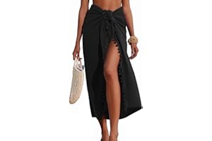 AI'MAGE Sarong Wraps for Women Long Beach Swimsuit Cover Up Swimwear Pareo with Tassels Bikini Skirt Coverup for Bathing Suit