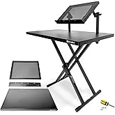 AxcessAbles Portable Two-Tier DJ Table Stand| Two Tier Piano Keyboard Stand for Sheet Music and Tablet | DJ Laptop and Controller Stand | Music Production Workstation | Booth Stand