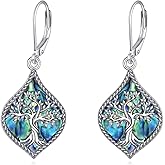 YFN 925 Sterling Silver Earrings for Women Celtic Knot/Tree of Life/Daisy/Filigree Dangle Earrings with Turquoise/Abalone Jewelry for Christmas, Valentine's Day, Mother's Day, Birthday