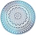 Jaipur Handloom Round Beach Tapestry Hippie/Boho Mandala Beach Blanket/Indian Cotton Throw Bohemian Round Table Cloth Mandala Decor/Yoga Mat Meditation Picnic Rugs Circle (Turquoise Blue, Round 70