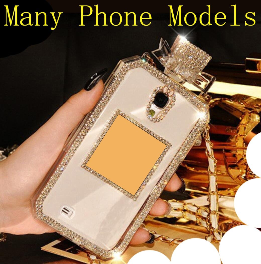 Galaxy S10E Case, Very Beautiful Manual Stick Crystal Diamonds Vivid Flower Bowknot Girl Perfume Bottle, WEIFA Shiny Personal CellPhone Cover Case For Samsung Galaxy S10 E White