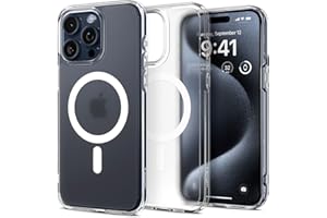 Spigen Magnetic Ultra Hybrid MagFit Designed for iPhone 15 Pro Max Case, [Anti-Yellowing] [Military-Grade Protection] Compatible with MagSafe (2023) - Frost Clear
