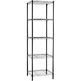 Amazon Basics 5-Shelf Tower Adjustable Storage Shelving Unit for Garage, Rust-Resistant Steel, 150 lbs Per Shelf, 16"W x 16"D x 54"H, Black