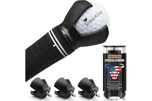 SisterAling 3-Prong Golf Ball Retriever Grabber Pick Up,Back Saver Claw Put On Putter Grip,Suction Cup Ball Grabber,Sucker fo
