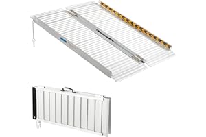 Motorhot 3FT Wheelchair Ramp Aluminum Non Skid Threshold Ramp Home Steps Stairs Doorways Curbs Mobility Scooter Ramp Weight Capacity 600 lbs,36" L * 28.3" W