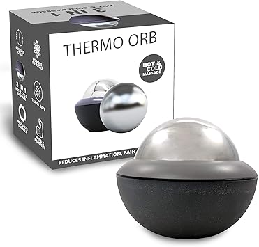 hoerde thermo orb massage kugel massageroller extra grosser edelstahl massageball 7 2 cm heiss kalt nutzbar selbst massage und faszien training schulter waden fuss oder muskelverspannungen amazon de drogerie korperpflege