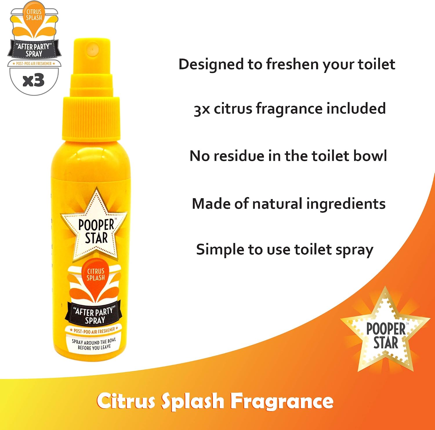 Toilet Air Freshener Citrus Splash,pack of 3, Yellow, 70 ml (Pack of 1) - Image 5