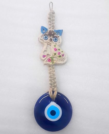 Perlin Nazar Boncuk Boncugu Turquoise Bleu œil De Chat Decoration Murale 28 Cm Decoration De Maison Protection De Voile Pendentif En Verre Pour Maison Et Bureau Verre Beige Amazon Fr Cuisine Maison