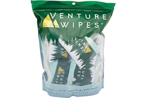 Venture Wipes Tea Tree Oil Body Wipes - Adventure Wipes for Adults - Biodegradable Cleansing Wipes with Aloe and Vitamin E - Camping Essentials - Individually Wrapped Body Wipes - 25 Count Bag