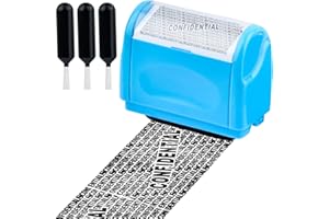 OctBird Identity Theft Protection Roller Stamp Wide Kit, Confidential Roller Stamp with 3 Pcs Security Stamp Ink Refills, Wid