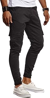 Leif Nelson Herren Jeans Chino Cargo Hose Stretch Jeanshosen Jogger Chinohose Freizeithose Stretch Slim Fit LN9285