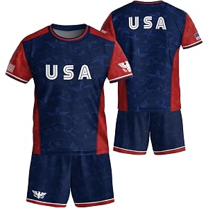 USA Kids Soccer Jersey Set, USA Soccer Jersey Kids for Boys, Girls | Comfortable shirt and shorts set designed for active kid