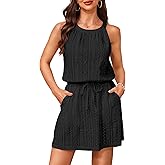 Daci Plus Size Swimsuit Cover Ups - Women Halter Hollow Out Bathing Suit Beach Coverup Sun-Dress