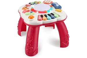 BACCOW Baby Toys 6 to 12-18 Months, Musical Activity Table for 1 Year Old Boys Girls Gifts, Toddler Infant Toys, Length 12.99 Inches Width 12.99 Inches Height 12.6 Inches (33cm W x 33cm L x 32 cm H)