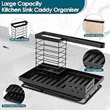 Sinnsally Kitchen Sink Tidy Caddy Storage Organizer with Drip Tray view 3