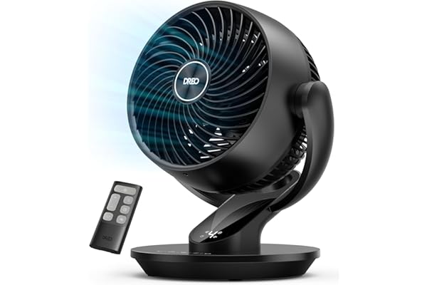 Dreo Fan for Bedroom, 13-Inch Oscillating Table Air Circulator Fan for Whole Room, 120Ã‚Â° Tilt Adjustment, 28dB Ultra-Quiet, 70ft Powerful Airflow, 4 Speeds Desk Fans with Remote for Home, Office (Renewed)