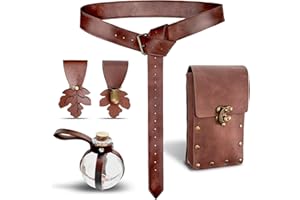 FunMular Renaissance Accessories Costume Women Belt Pouch Medieval Viking Potion Bottles Leather Belt Leaf Skirt Hikes