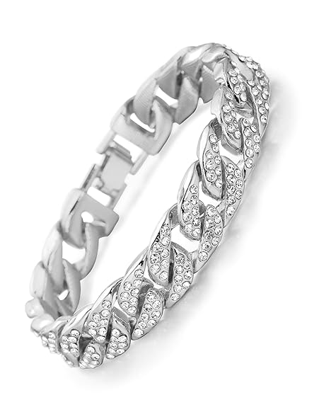 Halukakah? Bling? Männlich 18k Echt Vergoldet/Platin überzogen Diamanten Gesetzt Big Kubanische Kette Halskette 18'(45cm)/24'