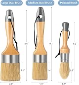 Mister Rui Chalk Paint and Wax Brush Set 3 Pcs Natural Hog Bristle view 5