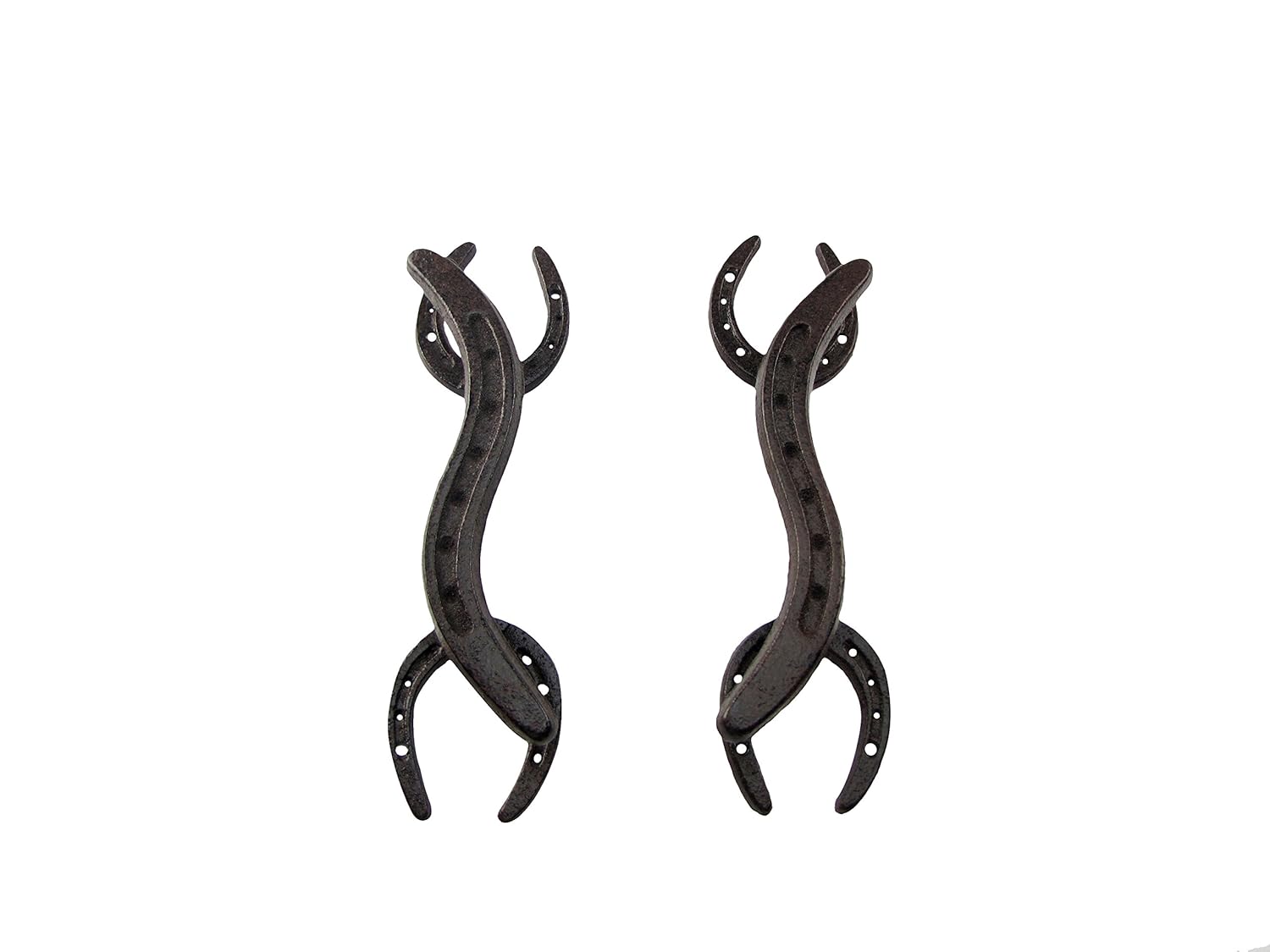 Chic Set Of 2 Metal Horseshoe Door Drawer Pull Handles Gate Shed