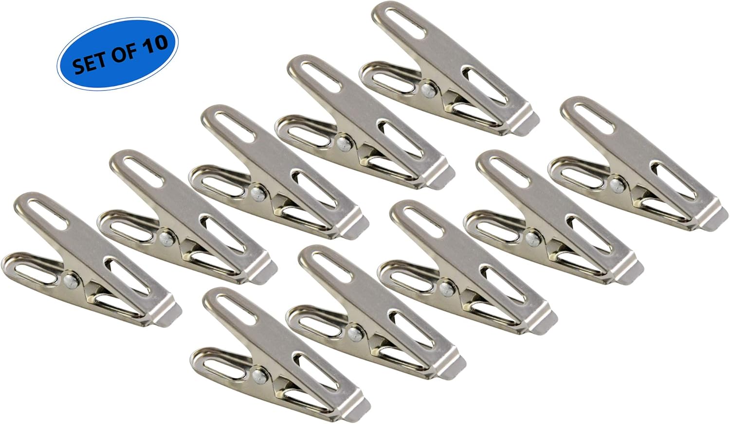 HomeX 10 Pack Stainless Steel Clothespin & Utility Clip MultiPurpose Stainless