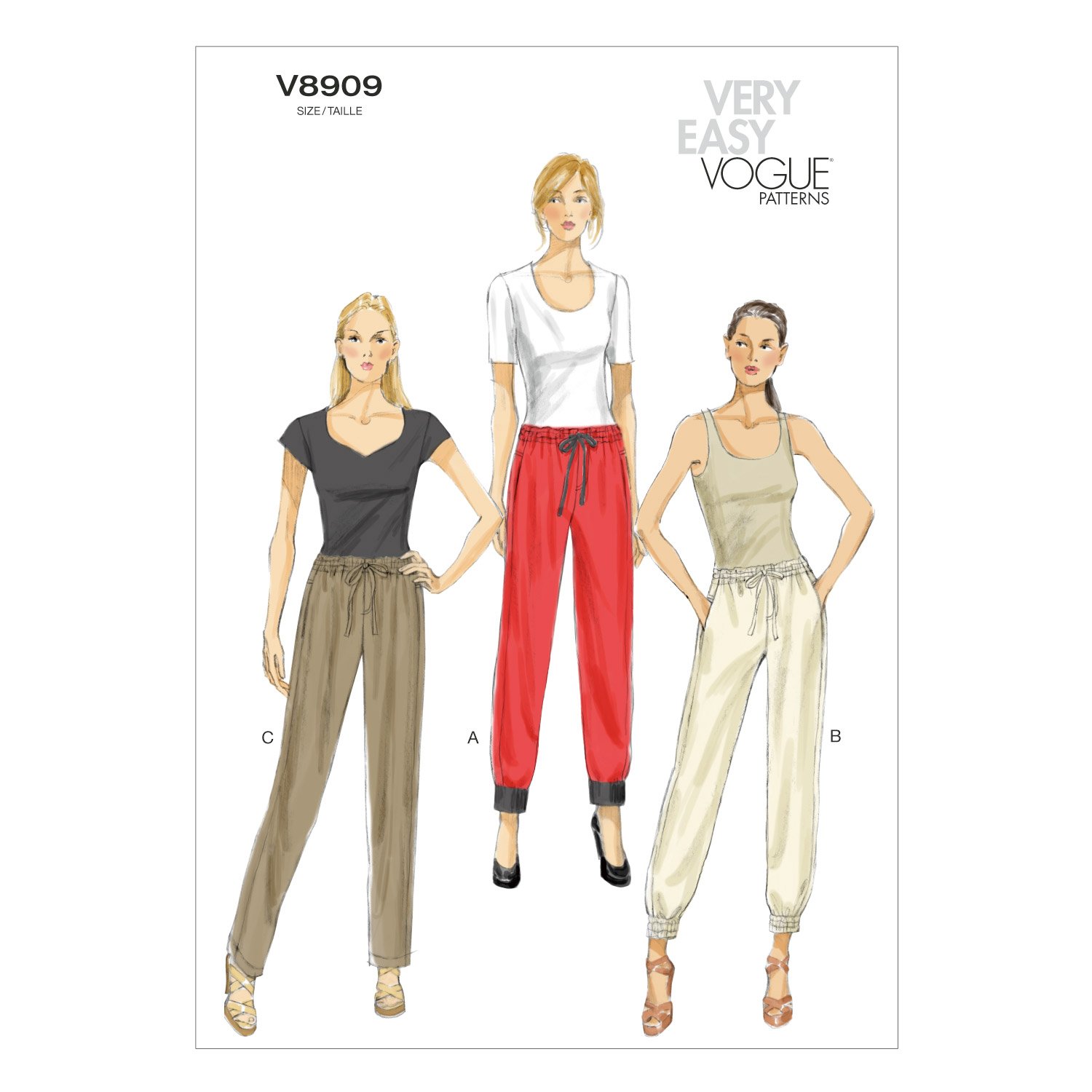 Vogue Patterns V8909 Size ZZ Large - Extra-Large - XXL Misses' Pants, Pack of 1, White