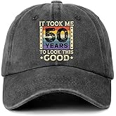 GOSJINNK 50th Birthday Baseball Hat It Took Me 50 Years to Look This Good Vintage Cotton Adjustable Washed Baseball Cap Retirement Gift for Men Women Funny 50th Birthday Gift for Dad Husband Friend
