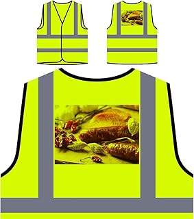 Fleisch-Fest Salami Italien New World Chef Personalisierte High Visibility Gelbe Sicherheitsjacke Weste b958v