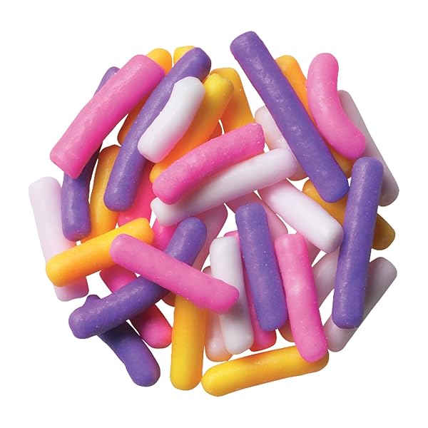 DECOPAC PASTEL RAINBOW SPRINKLES | EXTRA LARGE 26OZ PACK | CAKE SPRINKLE MIX, FANCY SPRINKLES FOR CAKE DECORATING, HANDHELD CONTAINER, CANDY SPRINKLES, SPRING CAKE SPRINKLES – PINK, PURPLE, YELLOW & WHITE