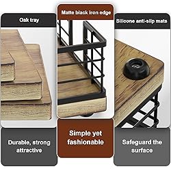 Wican Guest Towel Holder Tray for Bathroom, Oak and