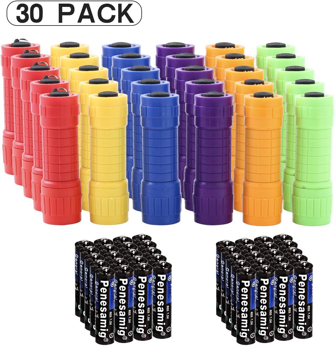 KunHe Small Mini Flashlights Pack of 30, Bulk Flashlights for Kids, 100