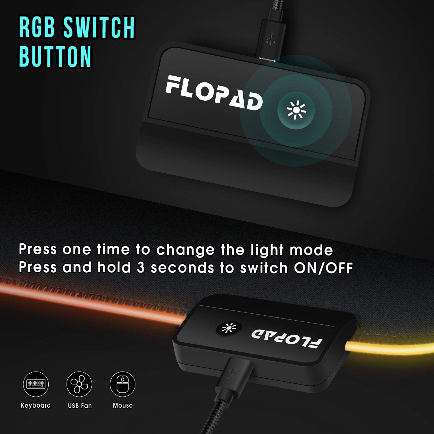 Large RGB Gaming Mouse Pad - 14 Light Modes Extended Computer Keyboard Mat with Durable Stitched Edges and Non-Slip Rubber Base, High-Performance Mouse Pad Optimized for Gamer 31.5X 11.8in : Office Products
