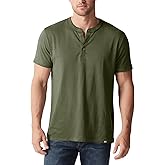 IVOVFANZY Men's Henley T-Shirts, Tee Thirts Short Sleeve Button Neck Fitted Casual Triblend Cotton Basic Shirts