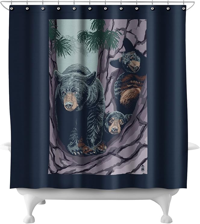 Amazon Com Lantern Press Black Bear And Cubs In Tree 71x74
