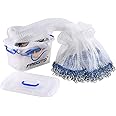 FREGITO Nylon Monofilament Cast net, Japanese & Korean Style Fishing Net with Iron Chain Weights for Saltwater and Freshwater, 3/8 Inches Mesh