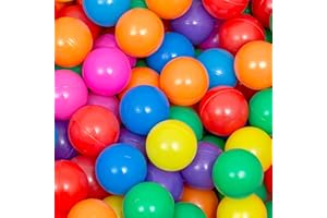 YUFUL 50 Count Ball Pit Balls for Kids, Plastic Balls for Ball Pit, 2.2” Crush Proof Play Balls BPA Free Non-Toxic, 7 Kinds of Bright Color Ocean Balls Include a Net Bag (Rainbow)