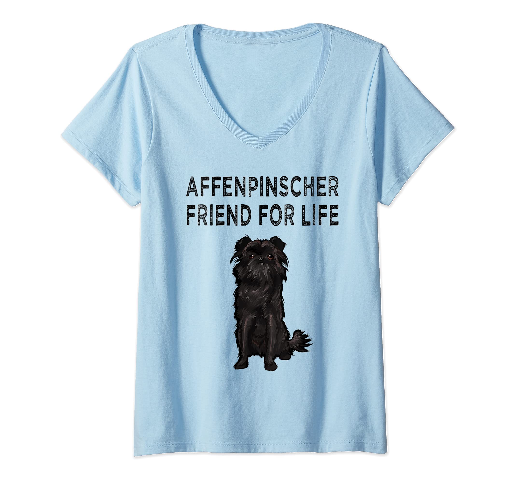 Womens Affenpinscher Friend For Life Dog Friendship V-Neck T-Shirt