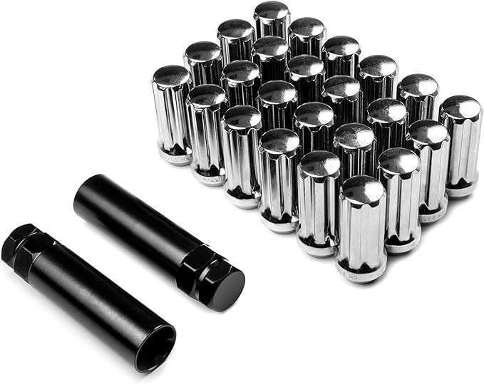 Krator 24x Chrome 14x1.5 Spline Lug Nuts for 20152018 Ford F150, Lug