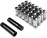24x Chrome 14x1.5 Spline Lug Nuts for 2012-2016 Tesla Model S