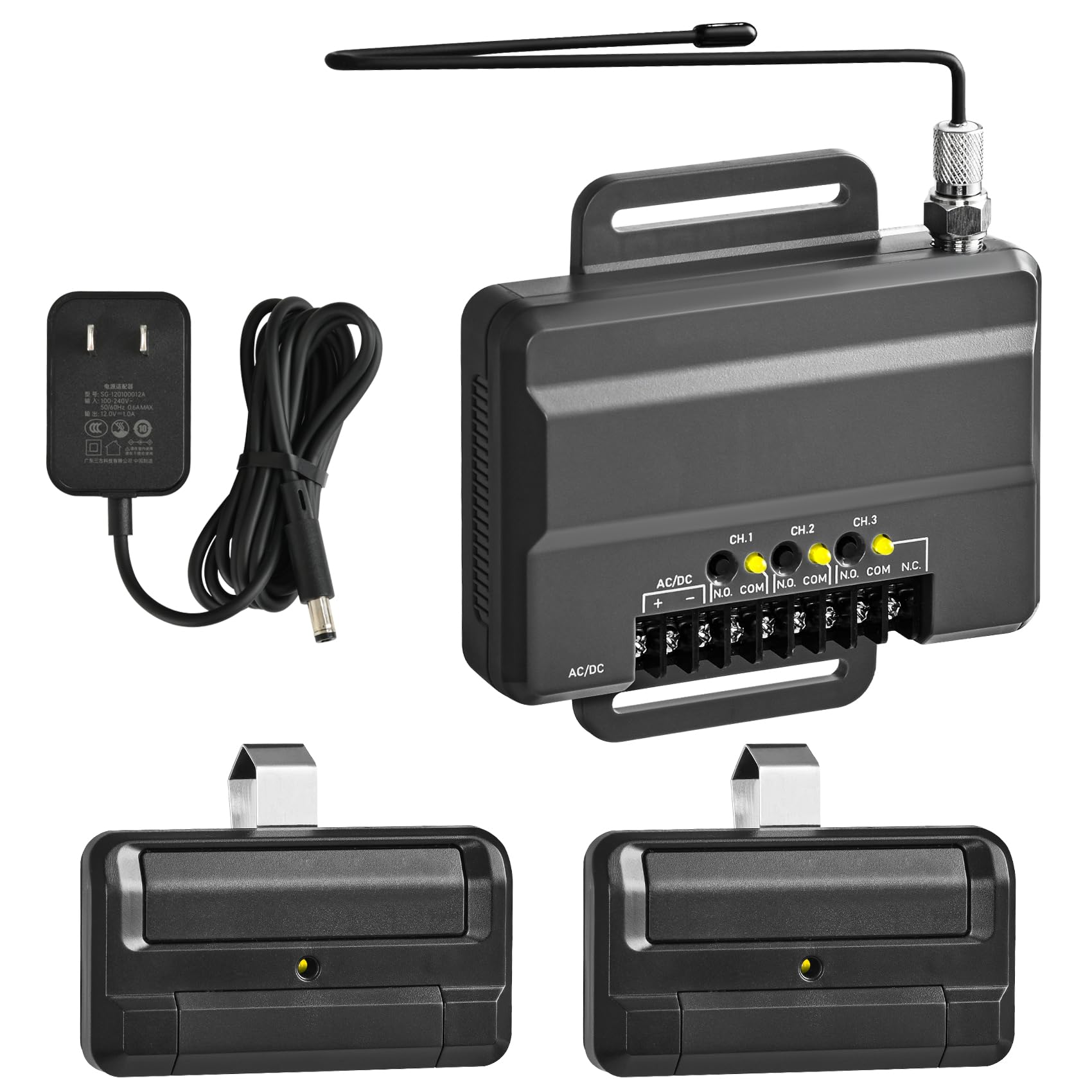Photo 1 of 811LMX Gate Opener Remote and 850LM Gate and Garage Door Opener Receiver, Compatible with Liftmaster Gate Door Openers and Commercial Garage Doors, 811 LMX *2, 850LM Receiver*1, 12V Power Supply*1