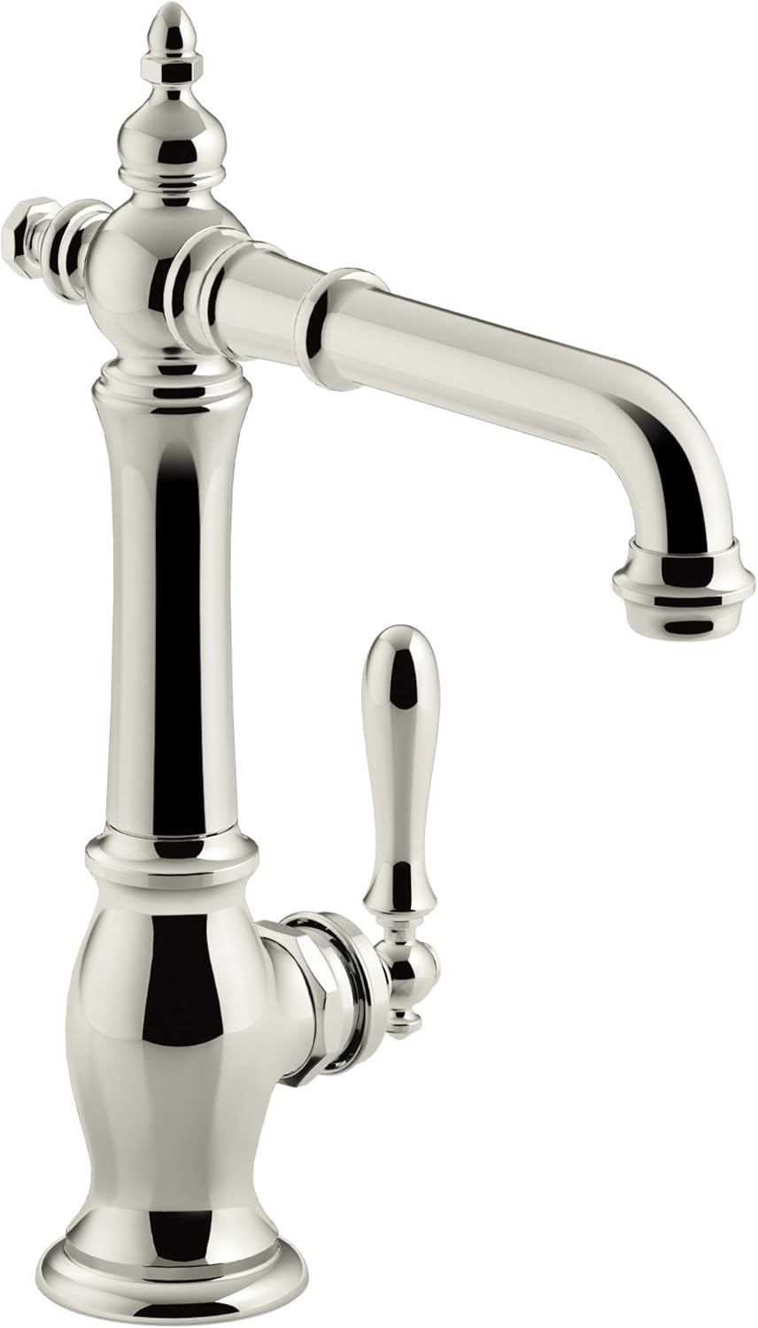 KOHLER K-99267-CP Artifacts Bar Sink Faucet with Victorian Spout Design, Polished Chrome - - 
