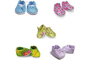 Xunwa 5 Pairs of Dolls Shoes for 10-12 Inch Newborn Reborn Alive Baby Dolls