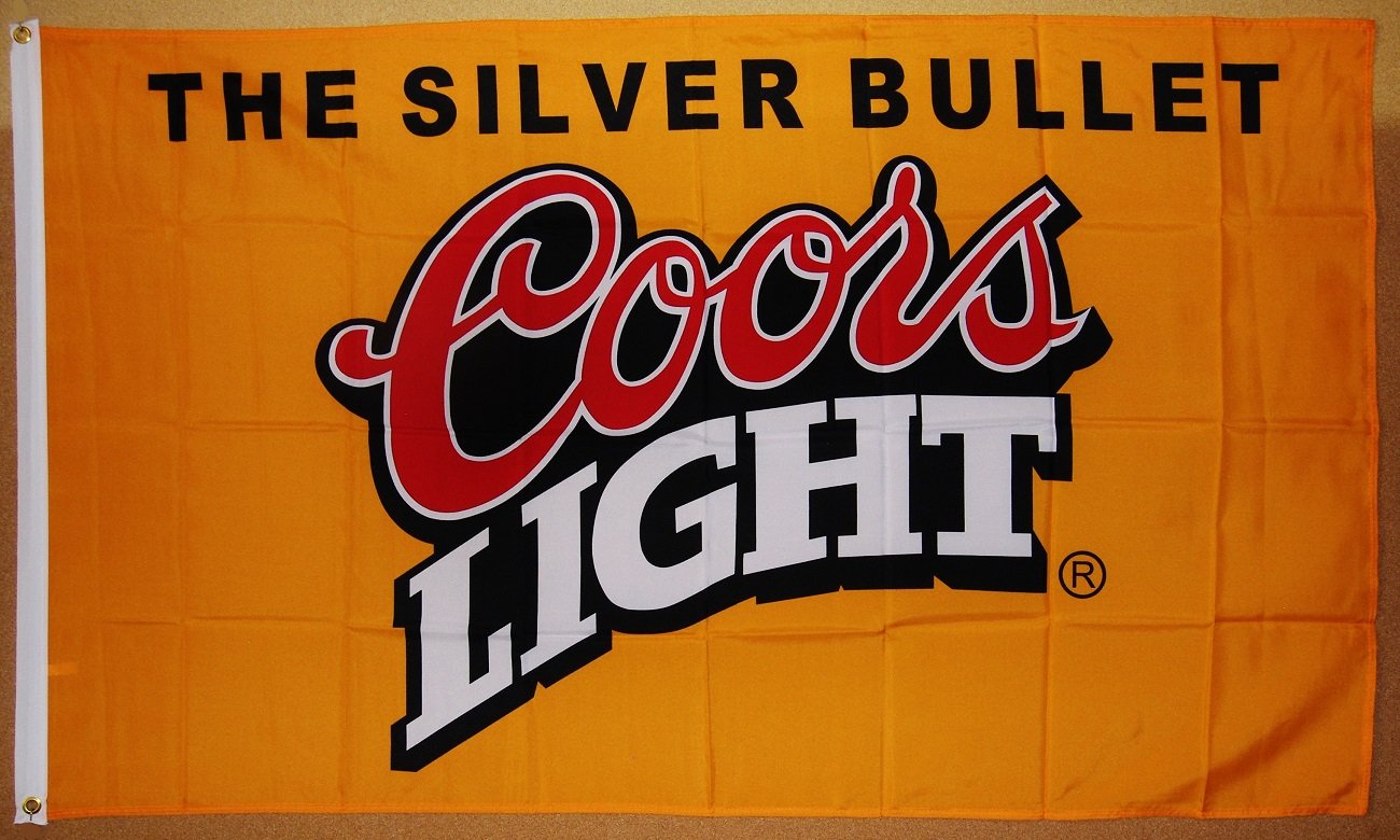 Coors Light Beer Flag 3' X 5' Deluxe Indoor Outdoor Orange Banner
