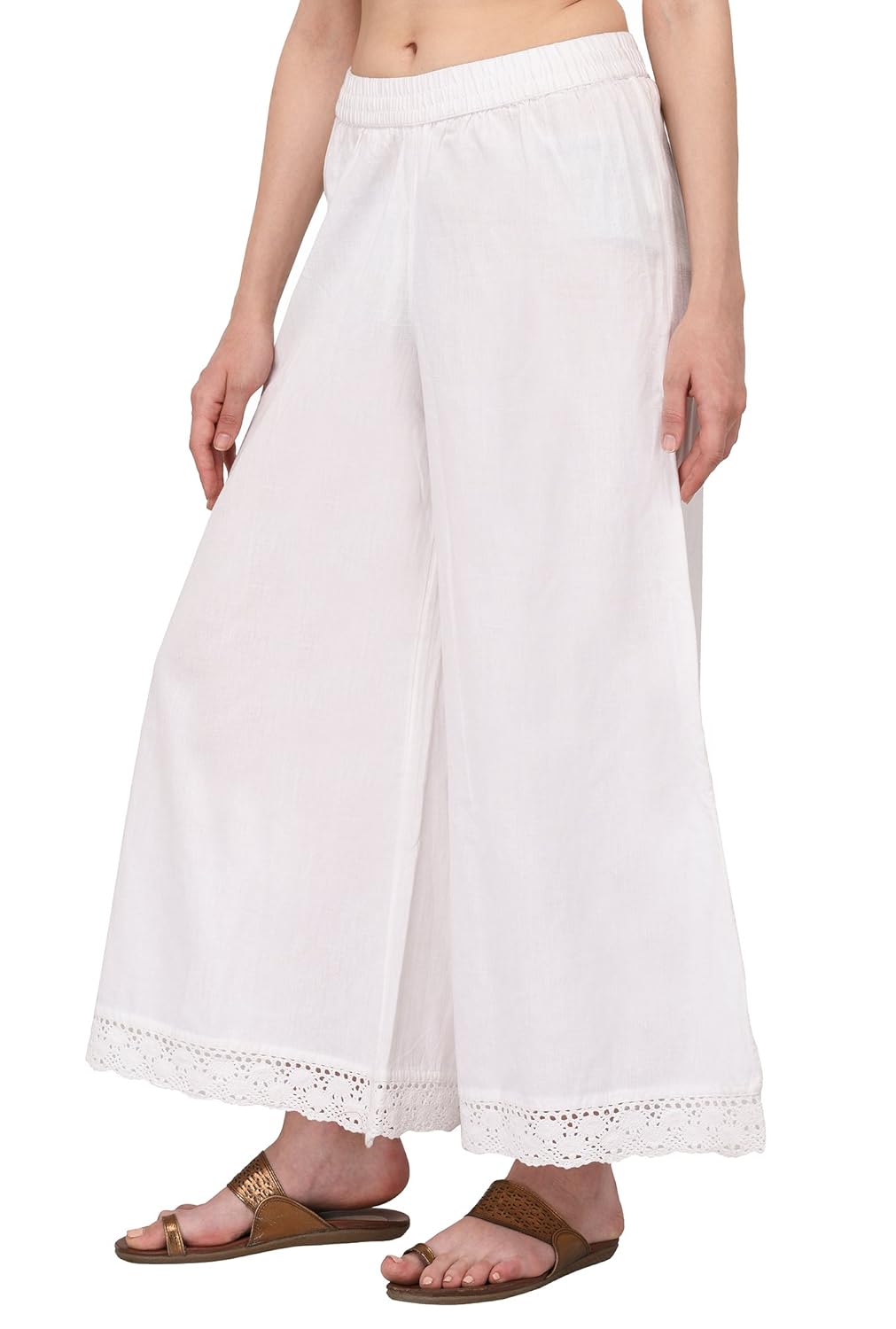 pistaa women's white lace palazzos
