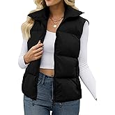 JZC Women's Crop Puffer Vest Lightweight Sleeveless Jacket 2025 Fashion Winter Outerwear Padded Gilet