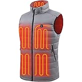 Venustas Men's Recycled Heated Down Vest with Battery Pack, Lightweight Electric Heating Puffer Vest for Hiking, Skiing