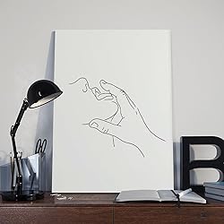 GO EHG Woman Face And Hand Print Romantic Line Art