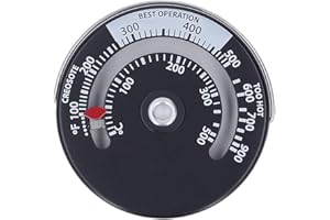 Wood Stove Thermometer Magnetic, 0 to 500℃ Stove Pipe Thermometer Oven Temperature for Wood Burning Stoves Top