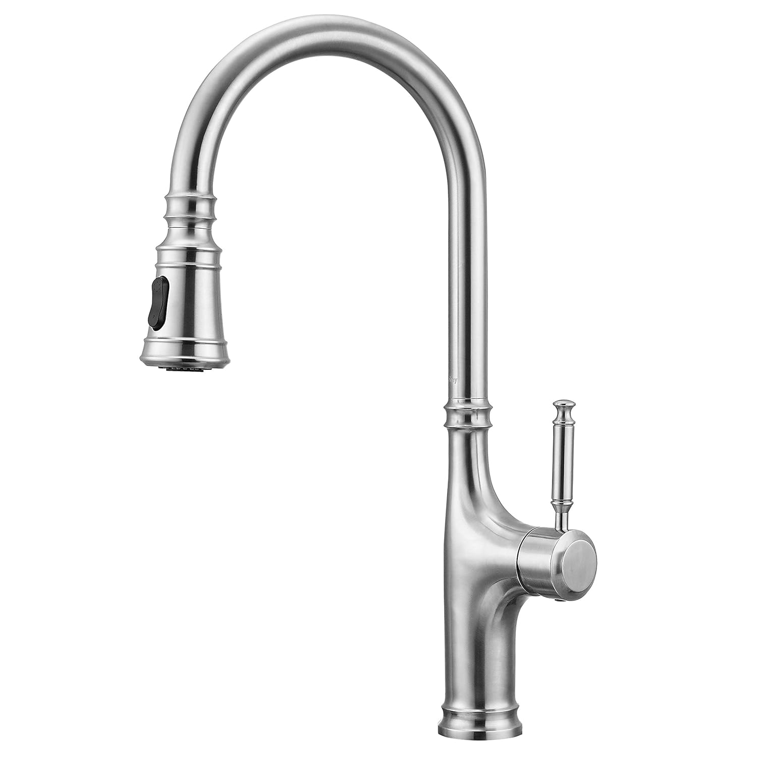Primy Kitchen Faucets with Pull Down Sprayer Modern Heavy Duty Lead-Free Single Handle High-Arc Kitchen Sink Faucet With Deck Plate, Height 19-51/64“, Solid Spot Resist Stainless Steel
